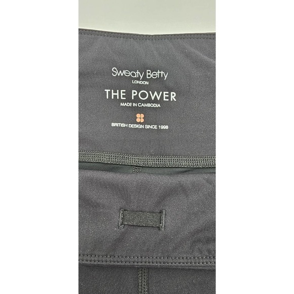 Sweaty Betty The Power Leggings Size Medium Black Mesh Inserts Zip Pocket - Picture 5 of 6